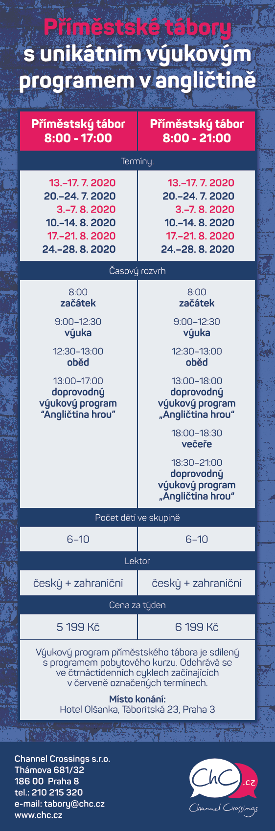 Channel Crossings - Příměstské tábory s unikátním výukovým programem v Aj